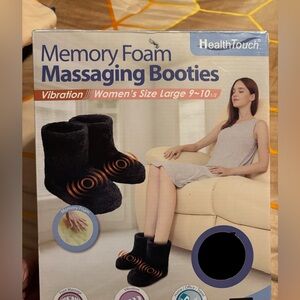 HealthTouch Black Memory Foam Massaging Booties